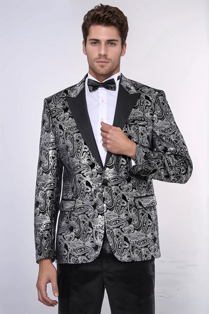 KOALA SYDNEY Gold Patterned Over Grey Men Party Blazer