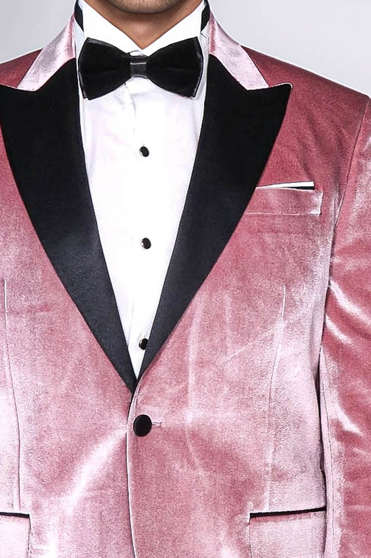 KOALA SYDNEY Slim Fit Peak Lapel Velvet Pink Men Tuxedo Jacket