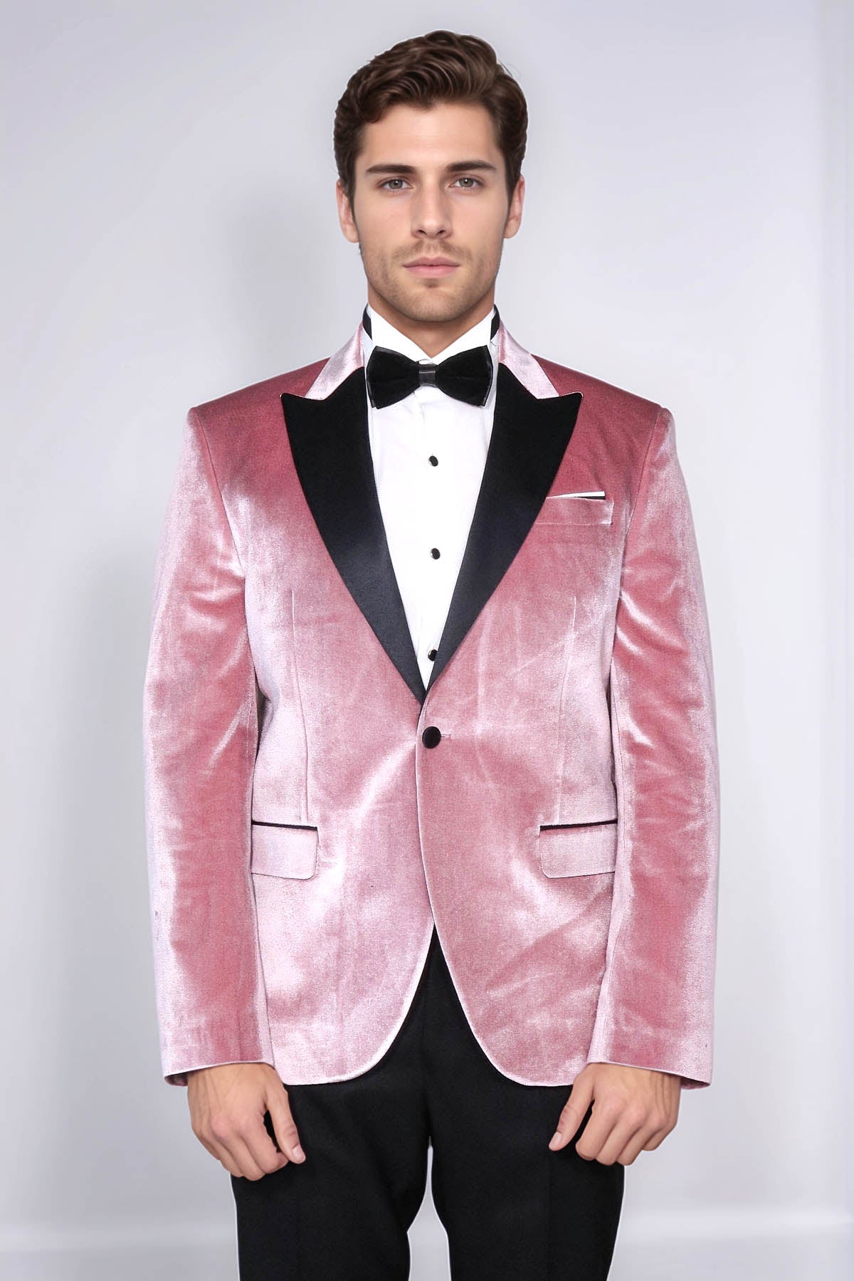 KOALA SYDNEY Slim Fit Peak Lapel Velvet Pink Men Tuxedo Jacket