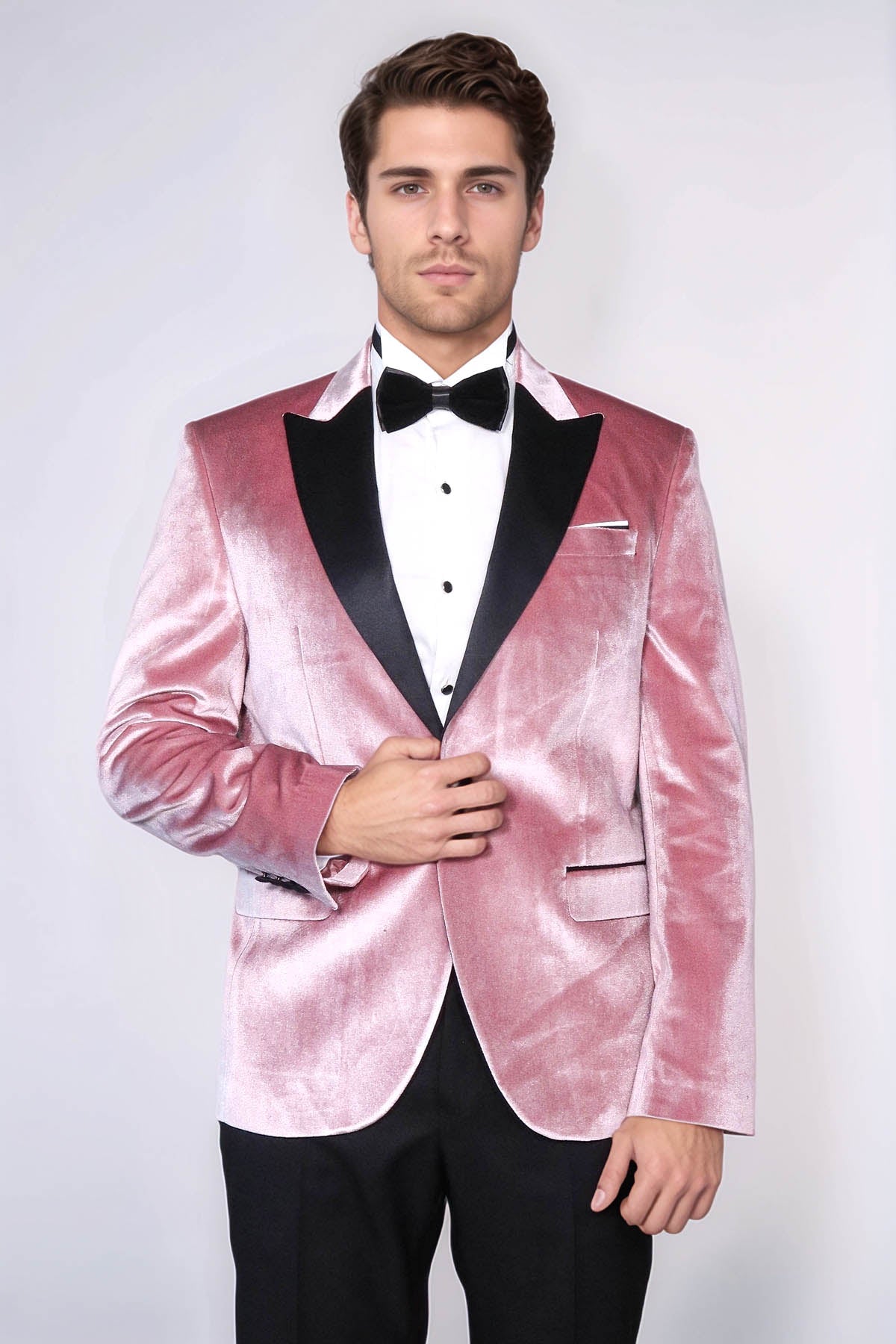 KOALA SYDNEY Slim Fit Peak Lapel Velvet Pink Men Tuxedo Jacket
