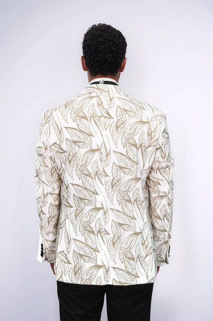 KOALA SYDNEY  Glittery Slim Fit White Men Wedding Groom Tuxedo Jacket