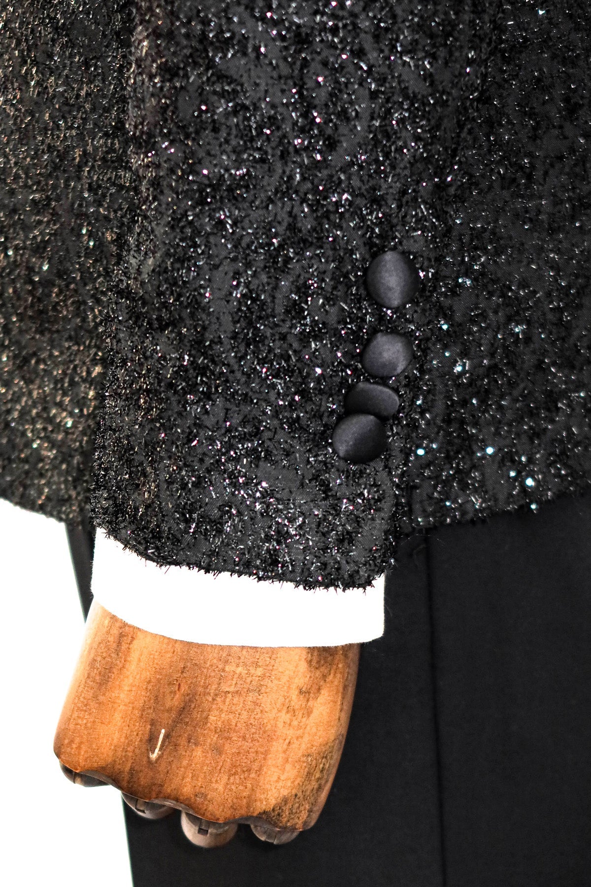 KOALA SYDNEY  Black Tinsel Slim Fit Tuxedo Blazer -