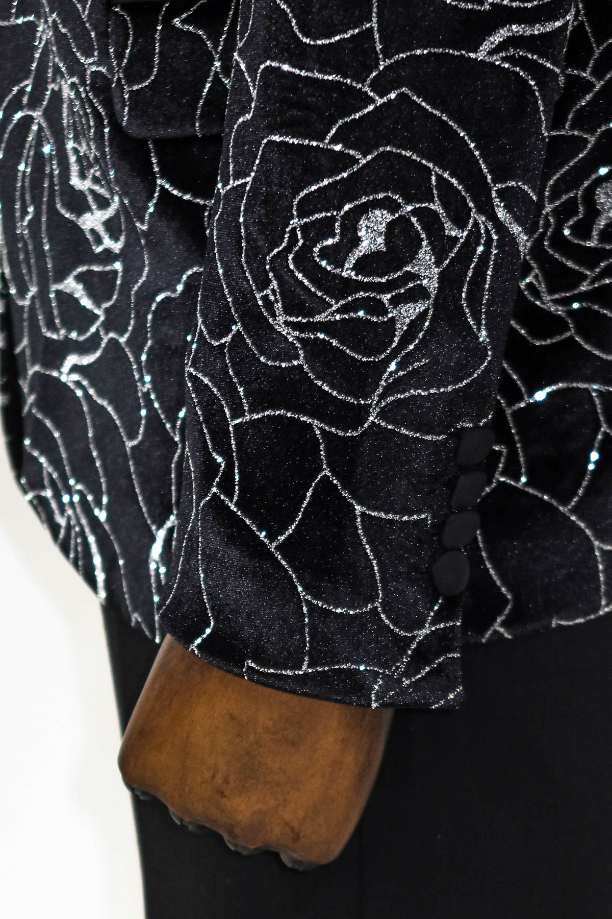 KOALA SYDNEY  Silver Rose Patterned Over Green Velvet Men Dazzle Jackets -