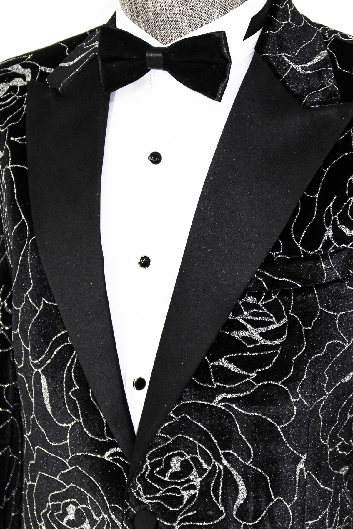 KOALA SYDNEY  Silver Rose Patterned Over Green Velvet Men Dazzle Jackets -