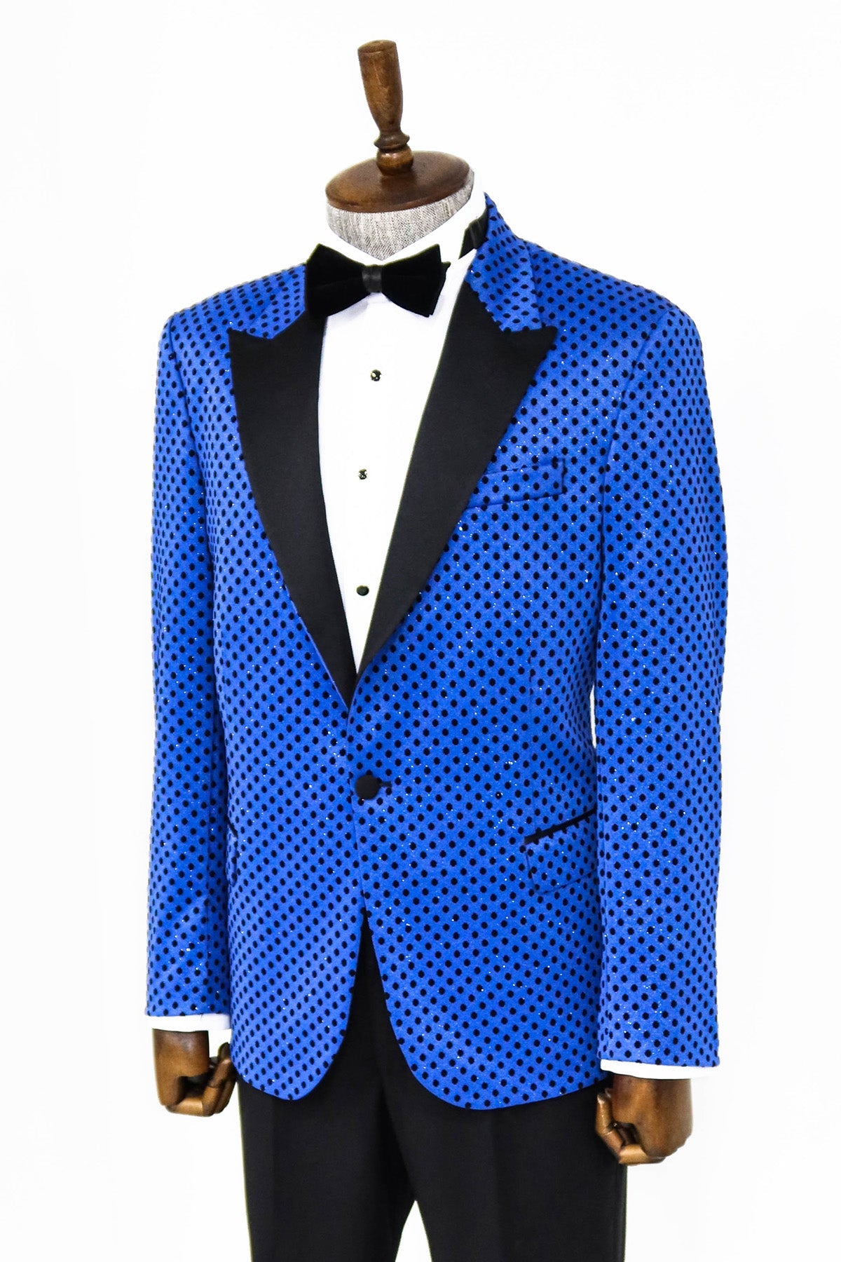 KOALA SYDNEY Sequin Dot Patterned Sax Blue Men Party Jackets