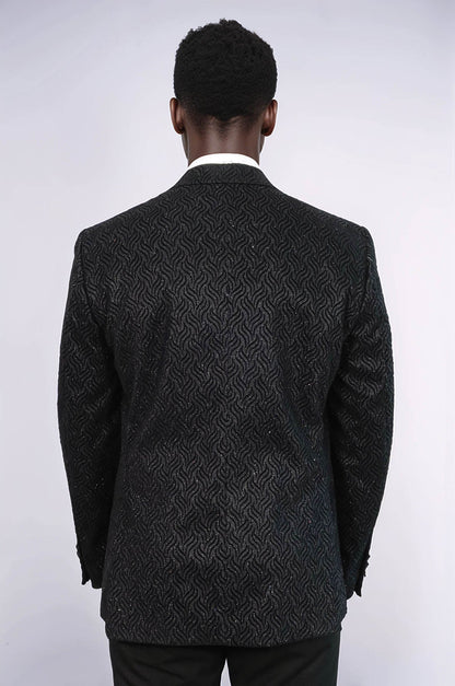KOALA SYDNEY Shiny Patterned Black Men Wedding Tuxedo Blazer