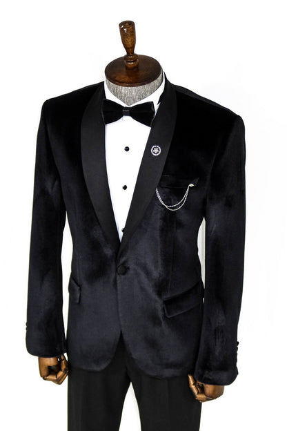Shawl Lapel Velvet Black Men Tuxedo Blazer