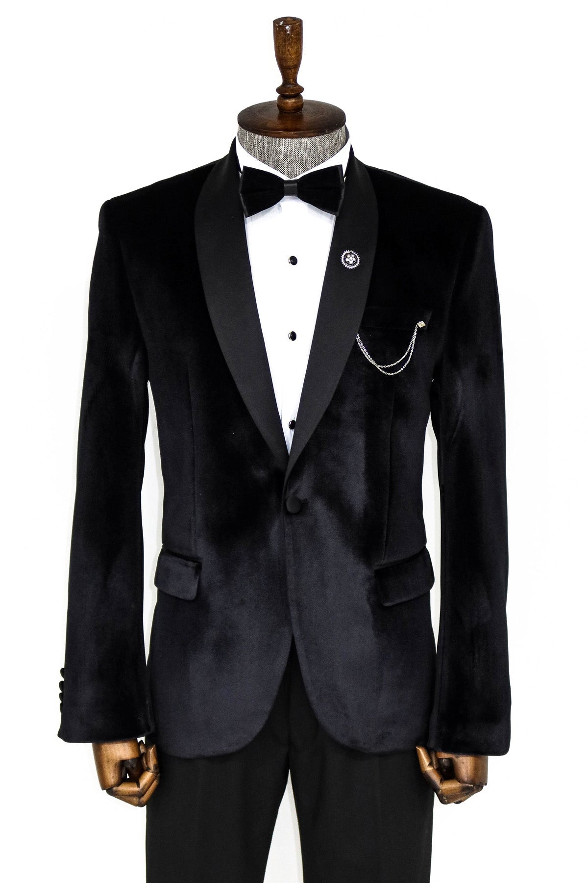 Shawl Lapel Velvet Black Men Tuxedo Blazer