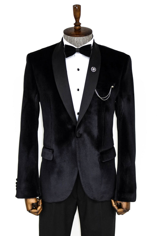 KOALA SYDNEY Shawl Lapel Velvet Black Men Tuxedo Blazer