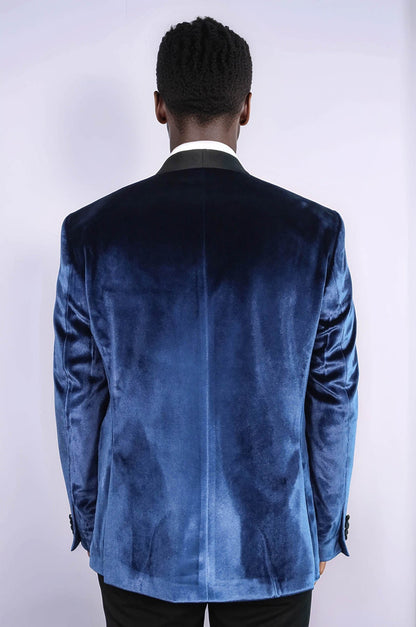 Shawl Lapel Velvet Navy Blue Men Prom Party Blazer