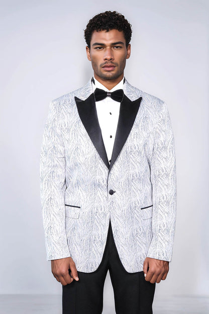 KOALA SYDNEY Glittery Patterned Light Blue Men Tuxedo Blazer