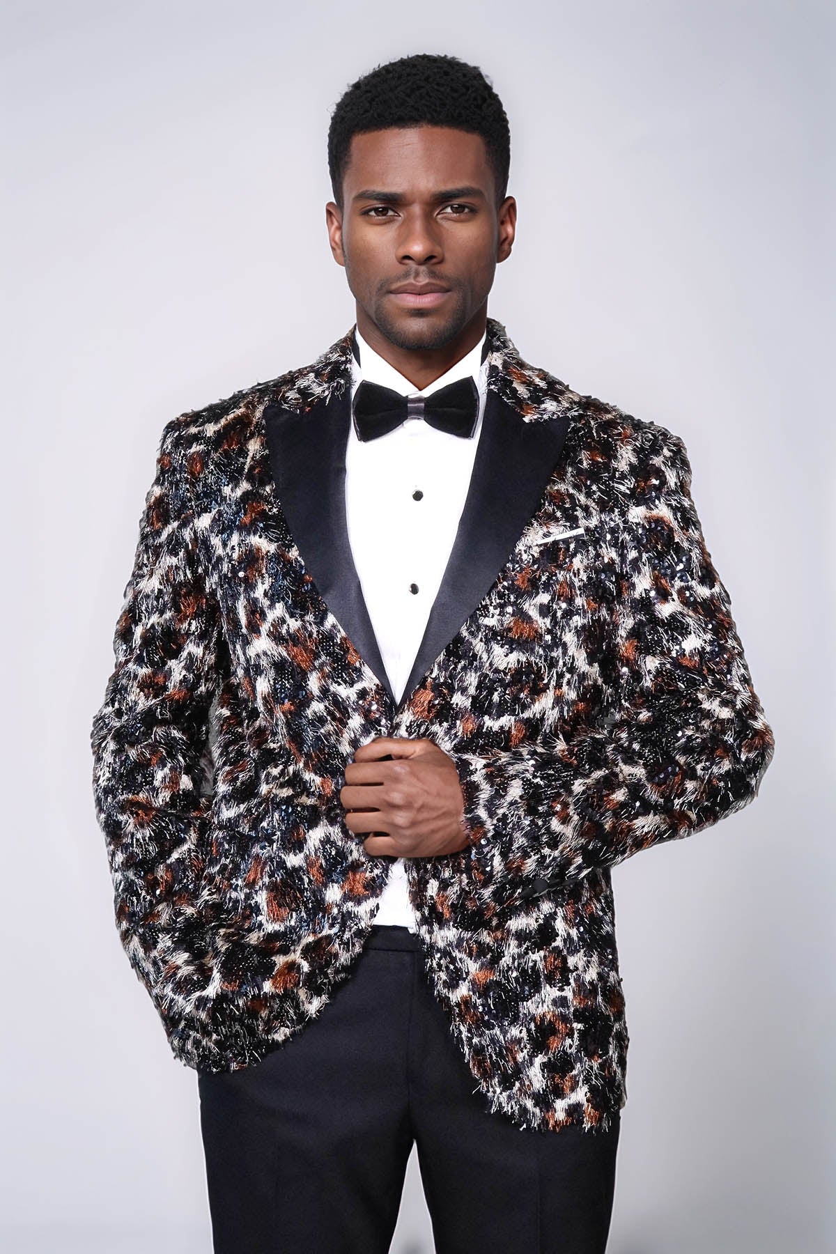 KOALA SYDNEY Leopard Patterned Men's Tuxedo Evening Jacket