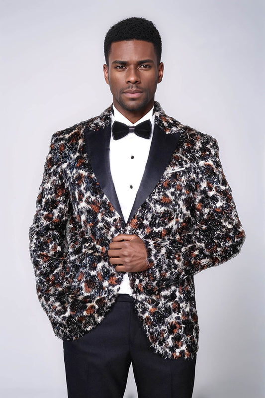 KOALA SYDNEY Leopard Patterned Men's Tuxedo Evening Jacket