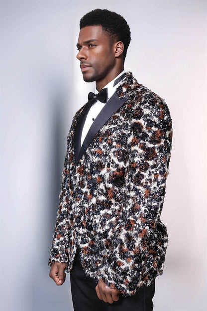 KOALA SYDNEY Leopard Patterned Men's Tuxedo Evening Jacket