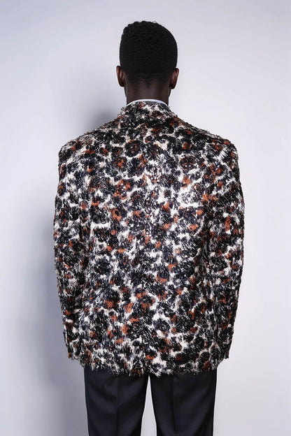 KOALA SYDNEY Leopard Patterned Men's Tuxedo Evening Jacket