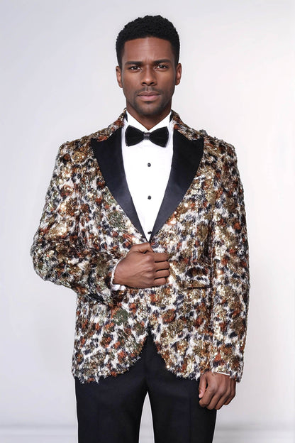 KOALA SYDNEY Leopard Patterned Men's Tuxedo Evening Jacket
