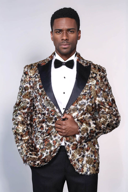 KOALA SYDNEY Leopard Patterned Men's Tuxedo Evening Jacket