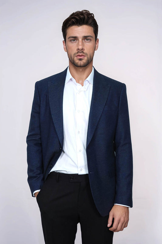 KOALA SYDNEY Plain Slim Fit Sport Navy Blue Men Blazer