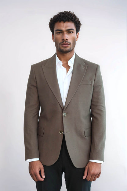 KOALA SYDNEY Plain Slim Fit Sport Brown Men Blazer