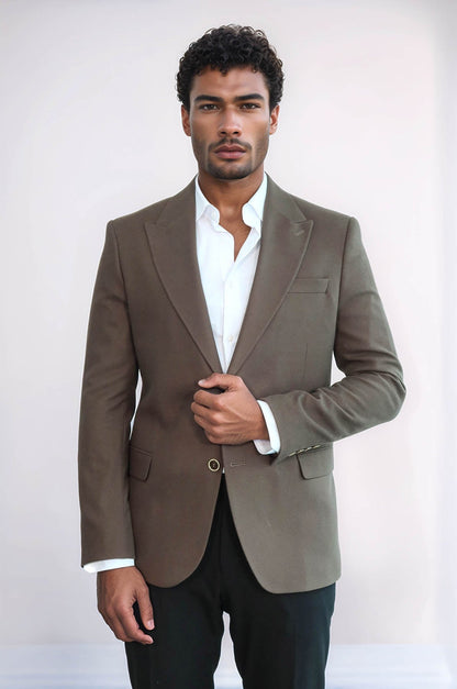 KOALA SYDNEY Plain Slim Fit Sport Brown Men Blazer