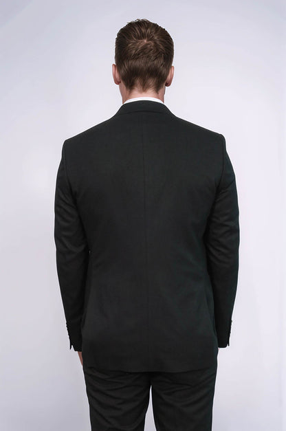 KOALA SYDNEY Textured Slim Fit Peak Lapel Black Men Blazer