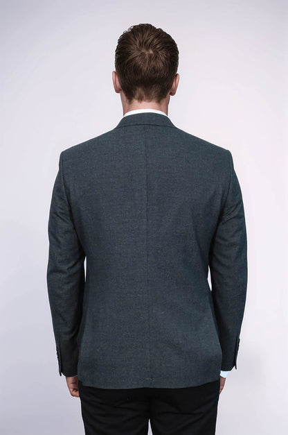 KOALA SYDNEY Textured Slim Fit Peak Lapel Grey Men Blazer