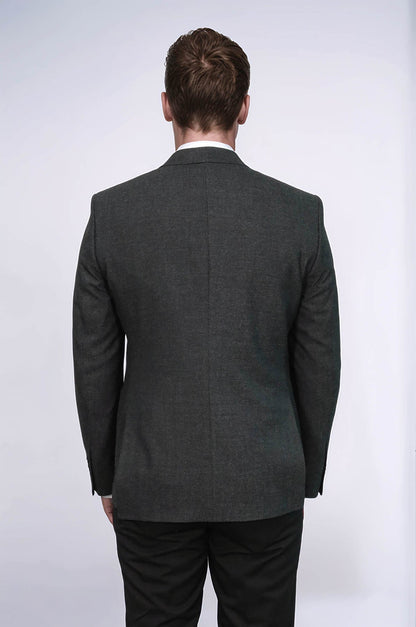 KOALA SYDNEY Textured Slim Fit Peak Lapel Anthracite Men Blazer
