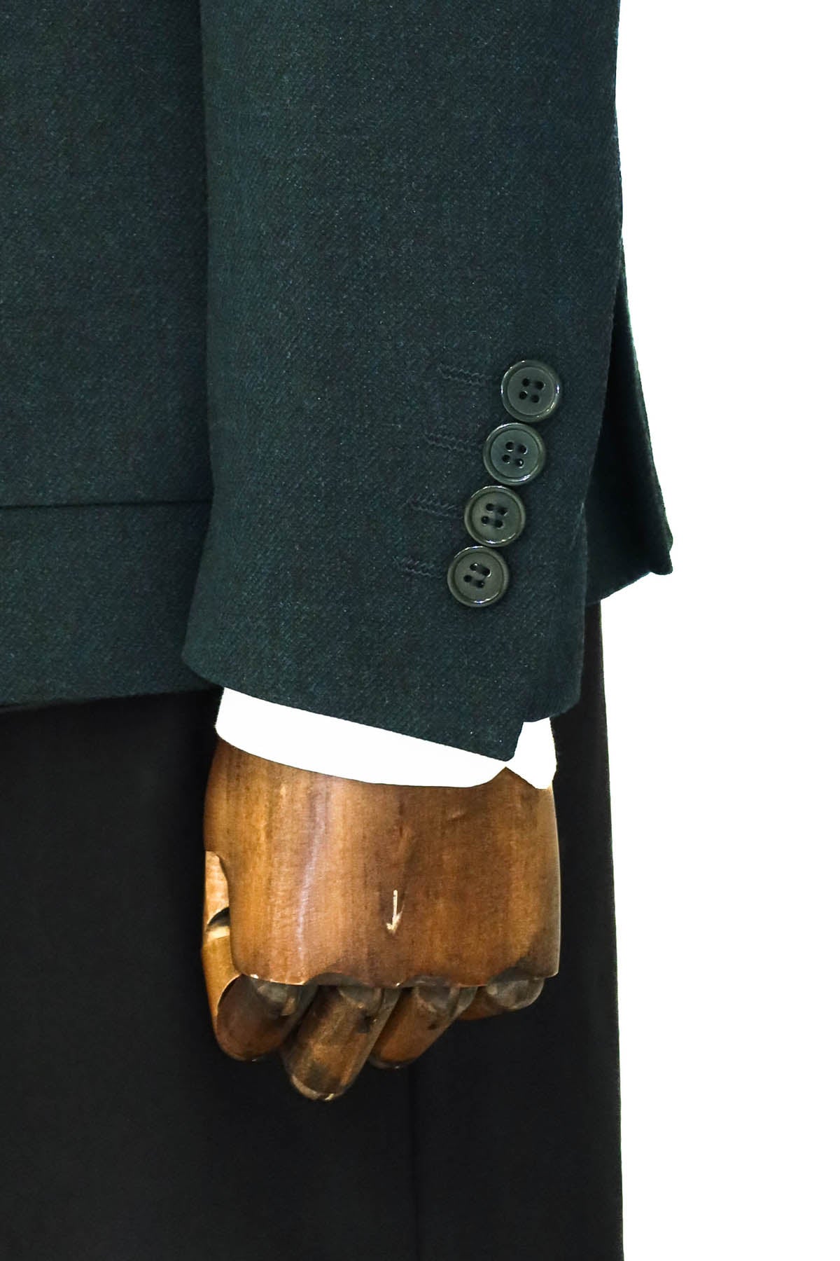 Textured Slim Fit Peak Lapel Green Men Blazer and Combination