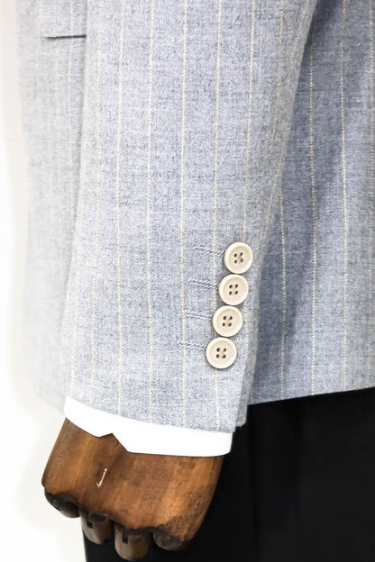 KOALA SYDNEY  Striped Double Breasted Grey Men Blazer -