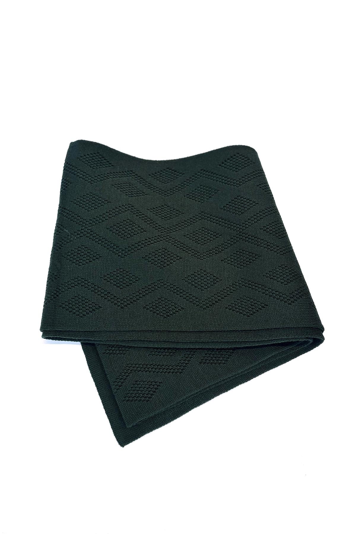 Diamond Patterned Men Green Scarf
