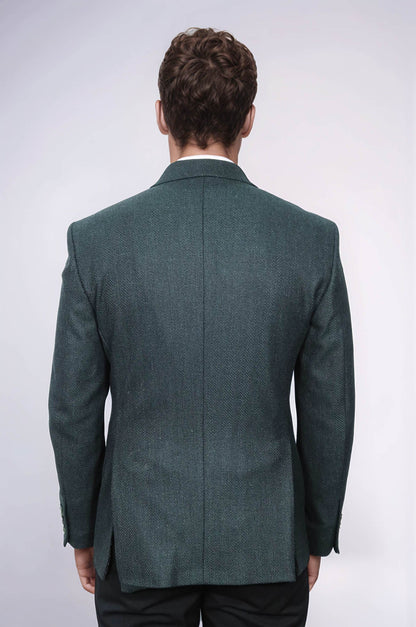 KOALA SYDNEY Slim Fit Patterned Dark Green Men Blazer