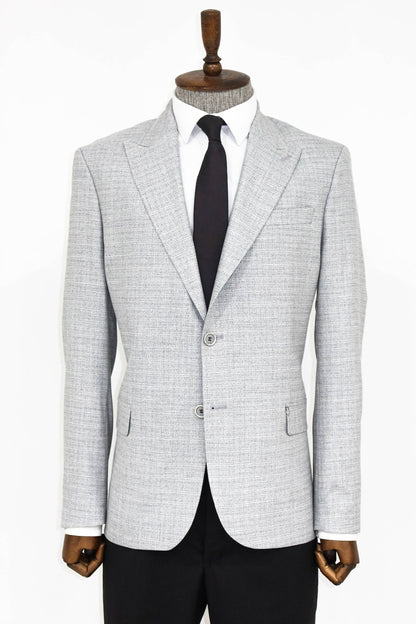 KOALA SYDNEY  Patterned Wide Lapel Grey Men Blazer and Trousers Combination -