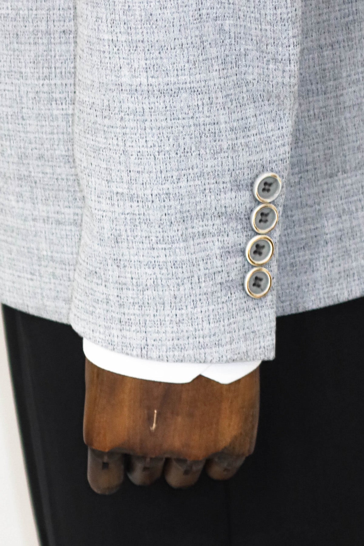 KOALA SYDNEY  Patterned Wide Lapel Grey Men Blazer and Trousers Combination -