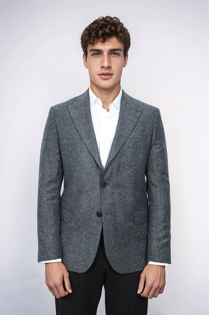 KOALA SYDNEY Houndstooth Pattern Wool Anthracite Men Blazer