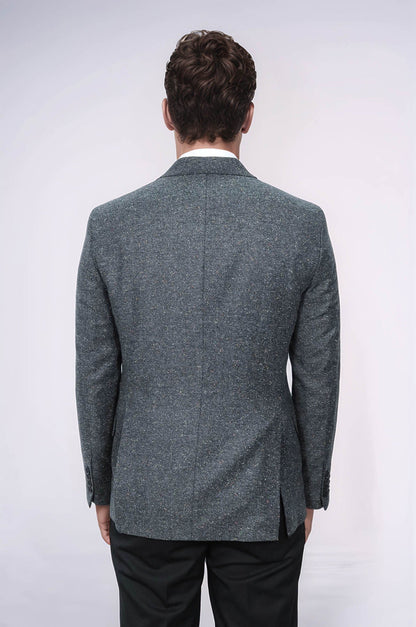 KOALA SYDNEY Houndstooth Pattern Wool Anthracite Men Blazer