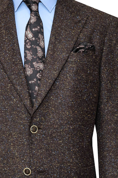 KOALA SYDNEY  Brown Jacket, Beige Trousers, Blue Shirt, and Paisley Tie - Modern Classic Look