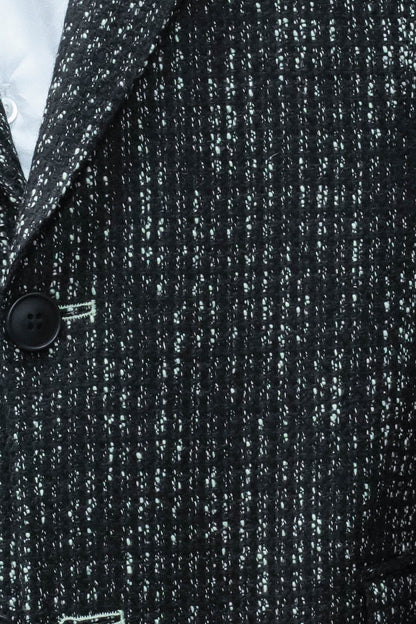 Slim Fit Patterned Sport Black Men Blazer - Wessi