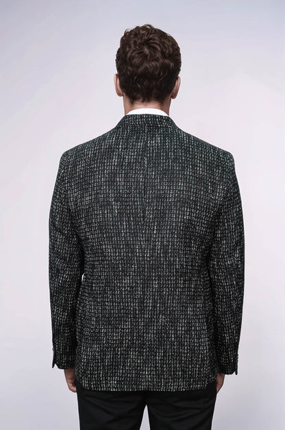 Slim Fit Patterned Sport Black Men Blazer - Wessi