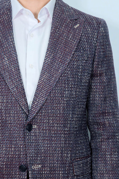 Slim Fit Patterned Sport Purple Men Blazer