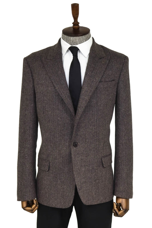 KOALA SYDNEY  Houndstooth Wool Black Men Blazer -