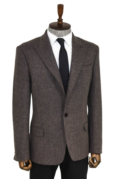 KOALA SYDNEY  Houndstooth Wool Black Men Blazer -