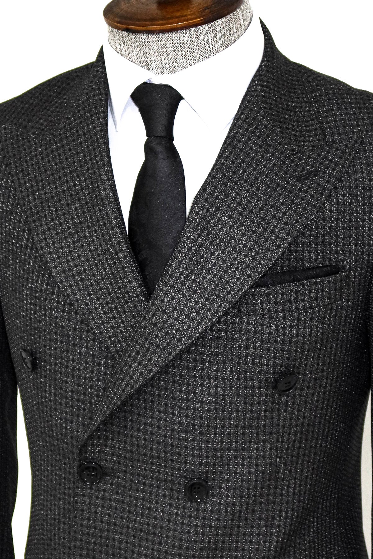 KOALA SYDNEY  Houndstooth Patterned Grey Men Double Breasted Blazer and Trousers Combination-