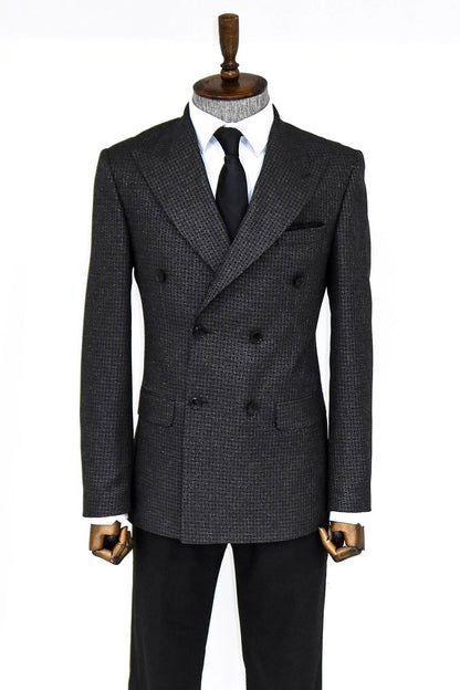 KOALA SYDNEY  Houndstooth Patterned Grey Men Double Breasted Blazer and Trousers Combination-