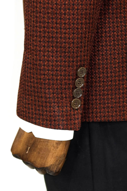 KOALA SYDNEY  Houndstooth Patterned Brown Men Double Breasted Blazer and Trousers Combination