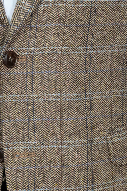 KOALA SYDNEY Herringbone Slim Fit Wool Brown Men Blazer