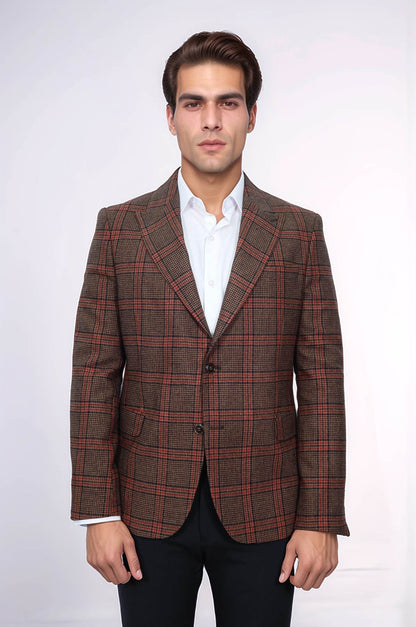 KOALA SYDNEY Checked Brown Men Blazer