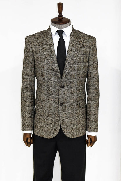 Checked Black Men Blazer and Trousers Combination