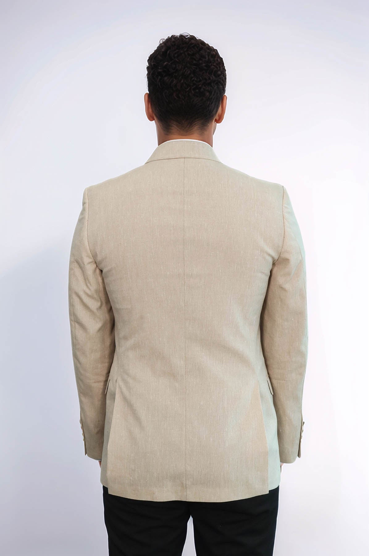 KOALA SYDNEY  Striped Peak Lapel Beige Sport Jacket -