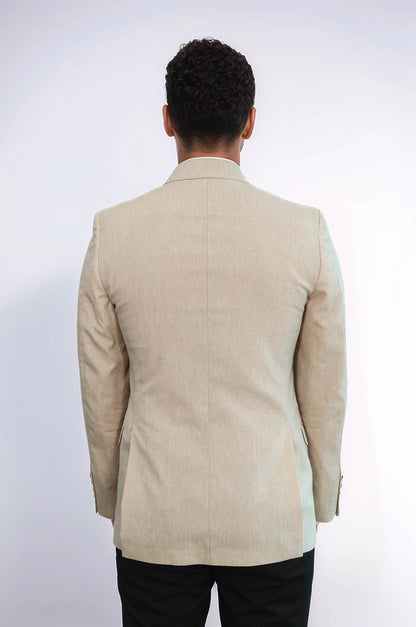 KOALA SYDNEY  Striped Peak Lapel Beige Sport Jacket -