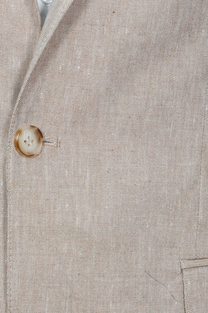Slim-Fit Peak Lapel Light Brown Jacket